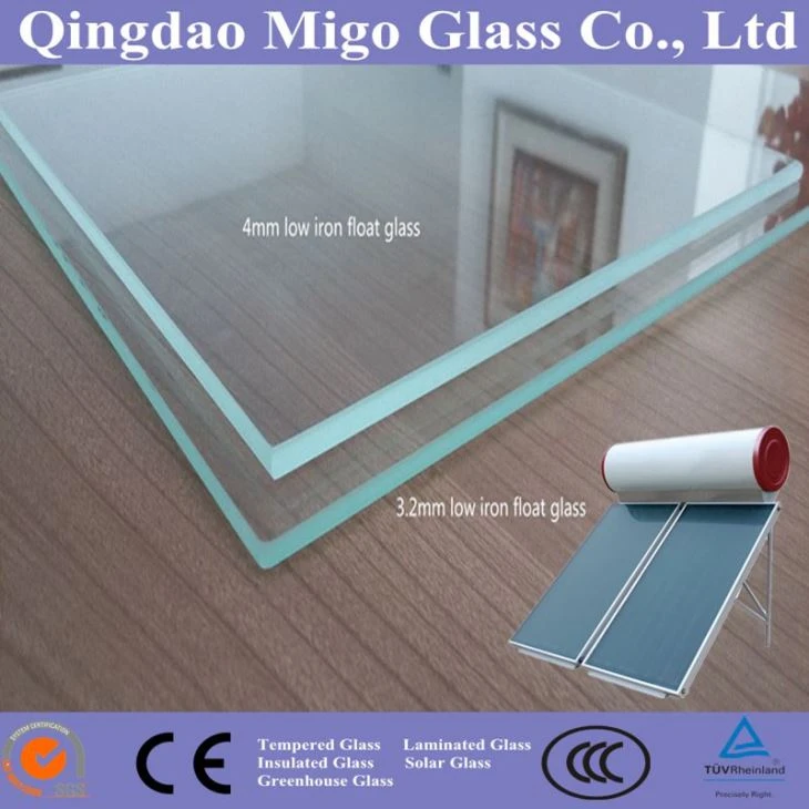 extra clear low iron solar glass